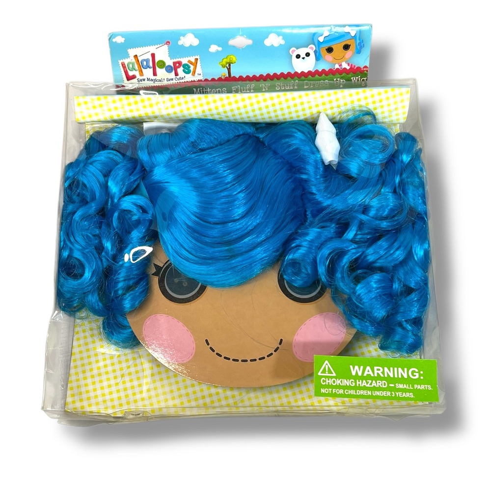 Lalaloopsy Mittens‎ Fluff N Stuff Dress Up Wig Blue Curly Pigtails Kids Toy NEW